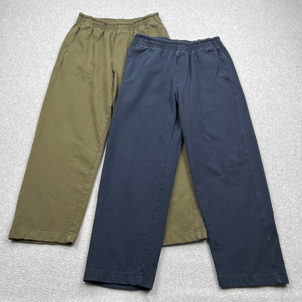 Uniqlo Stretch Easy Ankle Pants Lot of 2 Mens Small Blue & Green Twill Chino